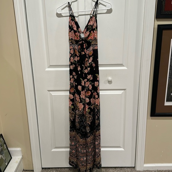 FREE PEOPLE SUNDOWN CUTOUT WIDE LEG FLORAL PRINTED JUMPSUIT - Picture 5 of 7